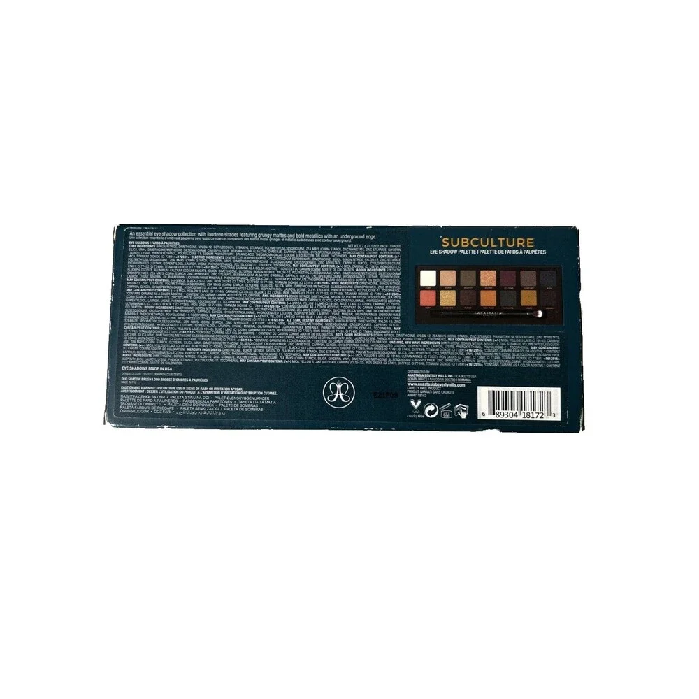 Anastasia Beverly Hills Subculture Eye Shadow Makeup Palette 14 Shades Total NEW